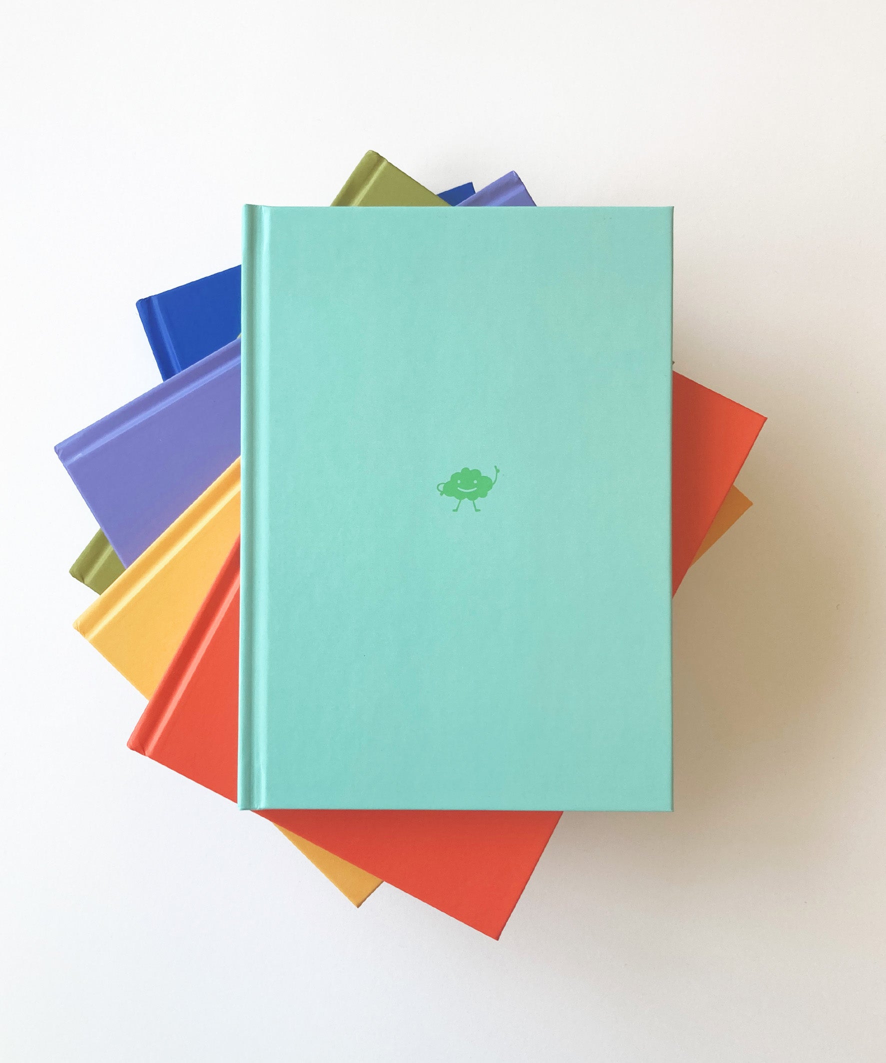 Notizbücher, Stapel, alle Farben, hellblau, Cover