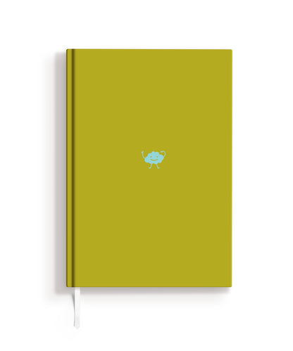 Notizbuch, grün, hardcover, Lesezeichen