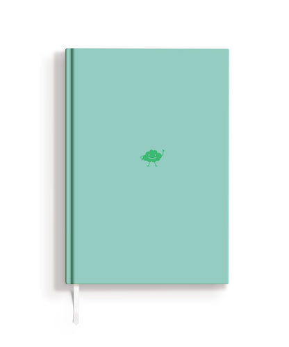 Notizbuch, hellblau, hardcover, Lesezeichen