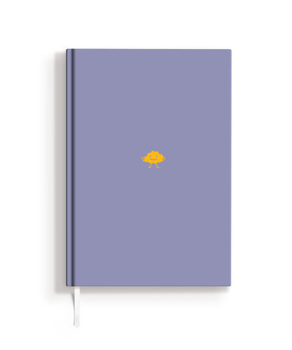 Notizbuch, lila, hardcover, Lesezeichen