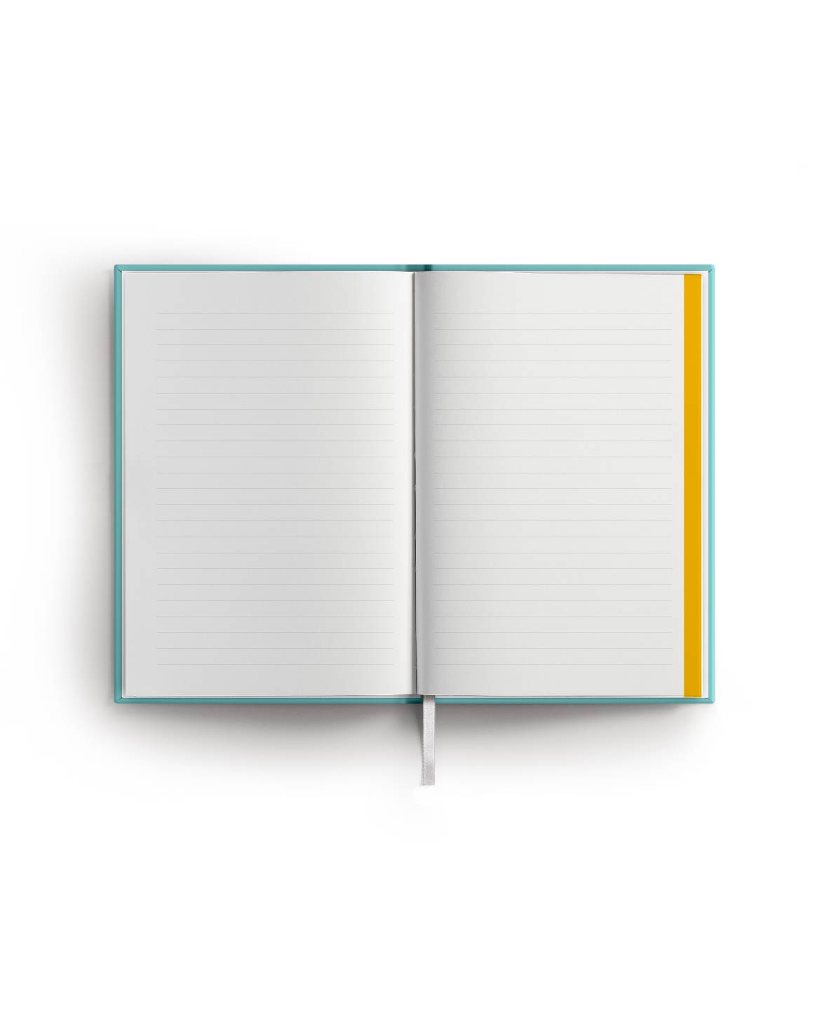 Notizbuch rot, hardcover, Lesezeichen, aufgeschlagen, innenseiten, liniert, Farbschema